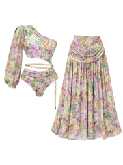 Dalara Floral Cutout Swimwear Two Piece Set