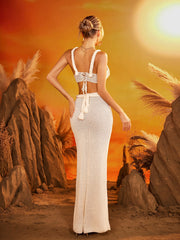 Dazmir Spaghetti Cutout Knitted Skirt Set