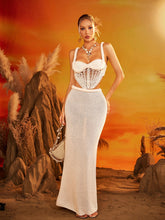 Dazmir Spaghetti Cutout Knitted Skirt Set