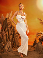 Dazmir Spaghetti Cutout Knitted Skirt Set