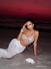 Didrika Fringe Gemstone Beaded Bralette