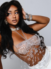 Didrika Fringe Gemstone Beaded Bralette