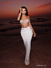 Didrika Fringe Gemstone Beaded Bralette