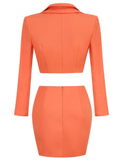 Doe Button Blazer Three Piece Set