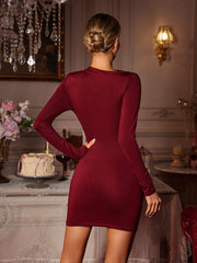 Eachna Long Sleeve Ruched Mini Dress
