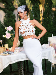 Eckhart Halterneck Flower Skirt Set