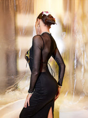 Einar Metallic Cutout Armor Top In Silver