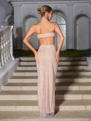 Ellisyn Spaghetti Diamond Ruched Skirt Set