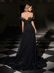 Elyxra Off Shoulder Rhinestone Skirt Set