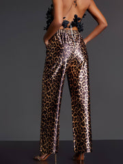 Enabarri Leopard Satin Pants