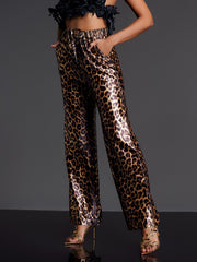 Enabarri Leopard Satin Pants