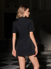 Eryndel Bow Rhinestone Blazer Mini Dress