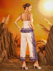 Ezmir Spaghetti Printed Pants Set