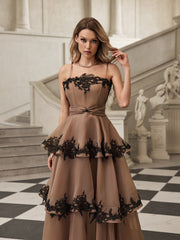 Fyraza Spaghetti Lace Tiered Maxi Dress