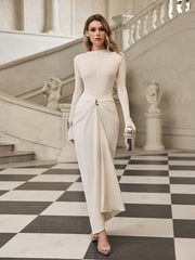 Fyrixon Long Sleeve Ruched Skirt Set