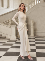 Fyrixon Long Sleeve Ruched Skirt Set