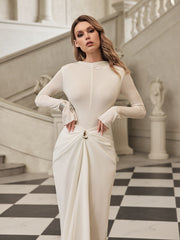 Fyrixon Long Sleeve Ruched Skirt Set