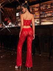 Fyrova Strapless Lace Pants Set