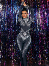 Fyxarion High Neck Rhinestone Jumpsuit