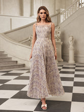 Gaeris Spaghetti Printed Pleat Maxi Dress