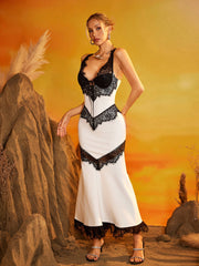 Gexara Sleeveless Lace Maxi Dress