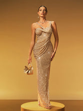 Glein Sleeveless Sequin Split Maxi Dress