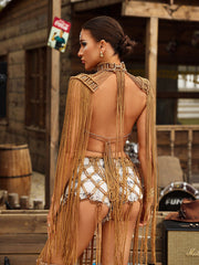 Gordon Fringe Pearl Beaded Bralette