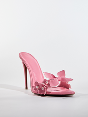 Grain Pearl Flower Slippers In Pink