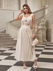 Gryen Lace Pleat Skirt Set