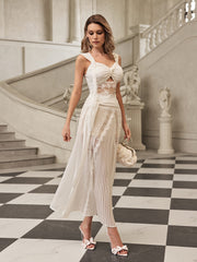 Gryen Lace Pleat Skirt Set