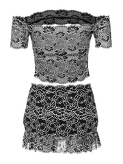 Gryxalis Off Shoulder Cutout Skirt Set