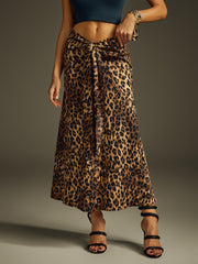 Haldrek Leopard Lace Up Skirt