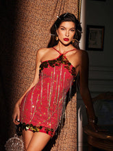 Hawthorne Bandage Crystal Fringe Mini Dress