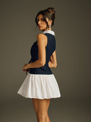 Hazrik Sleeveless Button Mini Dress