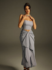 Helara Strapless Ruched Skirt Set