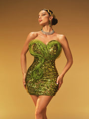 Hexara Strapless Sequin Mini Dress