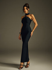 Hyxra Halterneck Bandage Maxi Dress