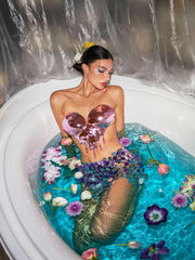 Iago Metallic Heart Drop Armor Top In Pink