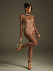 Ildrion High Neck Bandage Bodysuit Set