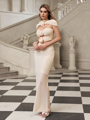 Ilvandis Flower Cutout Ruched Skirt Set