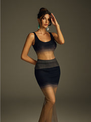 Ithar Ombre Knitted Skirt Set