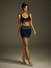 Ithar Ombre Knitted Skirt Set