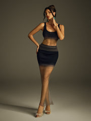 Ithar Ombre Knitted Skirt Set