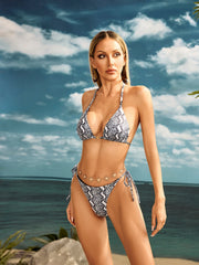 Ixarya Snake Bikini Two Piece Set in Grey