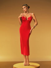 Jaelric Spaghetti Flower Midi Dress