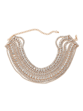 Jago Multi Layered Crystal Necklace In Gold