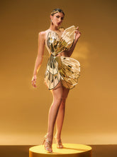 Jaidlynn Butterfly Embellished Cutout Mini Dress In Gold