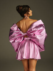 Jazrik Bow Metallic Skirt Set