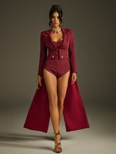 Jeldrin Folded Collar Split Bodysuit Set