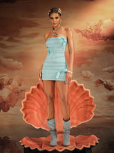 Jorunn Strapless Rhinestone Bow Mini Dress